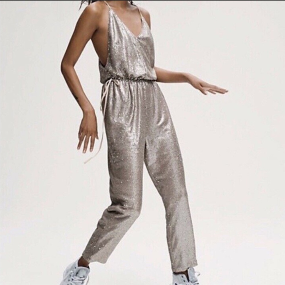 Free People Gold Jumpsuit